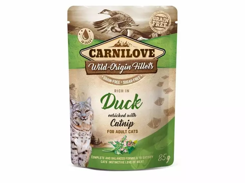 Carnilove Nassfutter Cat Pouch Ragout Ente mit Katzenminze, 24 x 85 g 4 Carnilove Nassfutter Cat Pouch Ragout Ente mit Katzenminze, 24 x 85 g – Bild 2