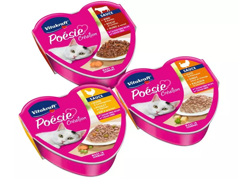 Vitakraft Nassfutter Poésie Multipack Herzschale Sauce 6 x 85 g 4 Vitakraft Nassfutter Poésie Multipack Herzschale Sauce 6 x 85 g – Bild 2