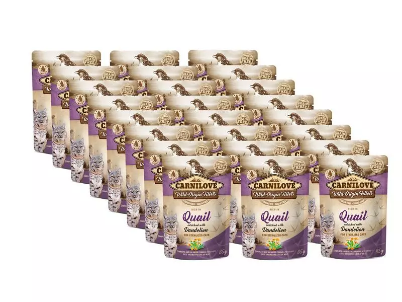 Carnilove Nassfutter Cat Pouch Ragout Wachtel mit Löwenzahn, 24 x 85 g 3 Carnilove Nassfutter Cat Pouch Ragout Wachtel mit Löwenzahn, 24 x 85 g