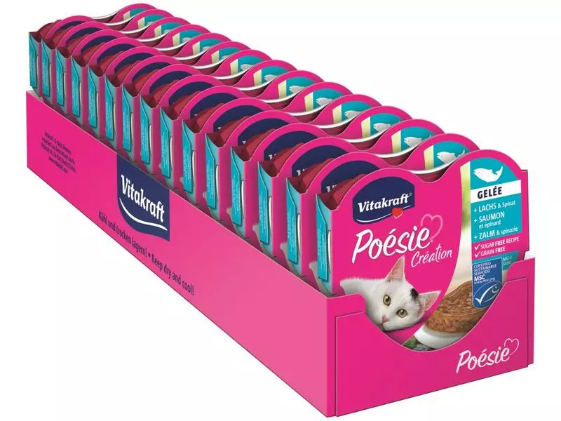 Vitakraft Nassfutter Poésie Gelee Lachs & Spinat, 15 x 85 g 3 Vitakraft Nassfutter Poésie Gelee Lachs & Spinat, 15 x 85 g