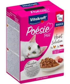 Vitakraft Nassfutter Poésie Petit Multipack Rind & Geflügel, 6 x 50 g