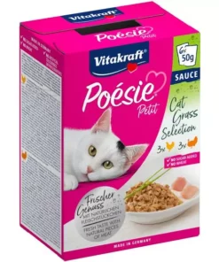 Vitakraft Nassfutter Poésie Petit Multipack Pute & Huhn, 6 x 50 g
