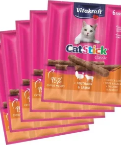 Vitakraft Katzen-Snack Cat-Stick mini Truthahn & Lamm, 5 x 6 Stk.