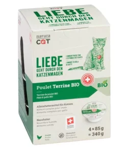 NaturaCat Nassfutter BIO Poulet Terrine, 4 x 85g