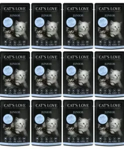 Cat's Love Nassfutter Junior Kalb, 12 x 85 g