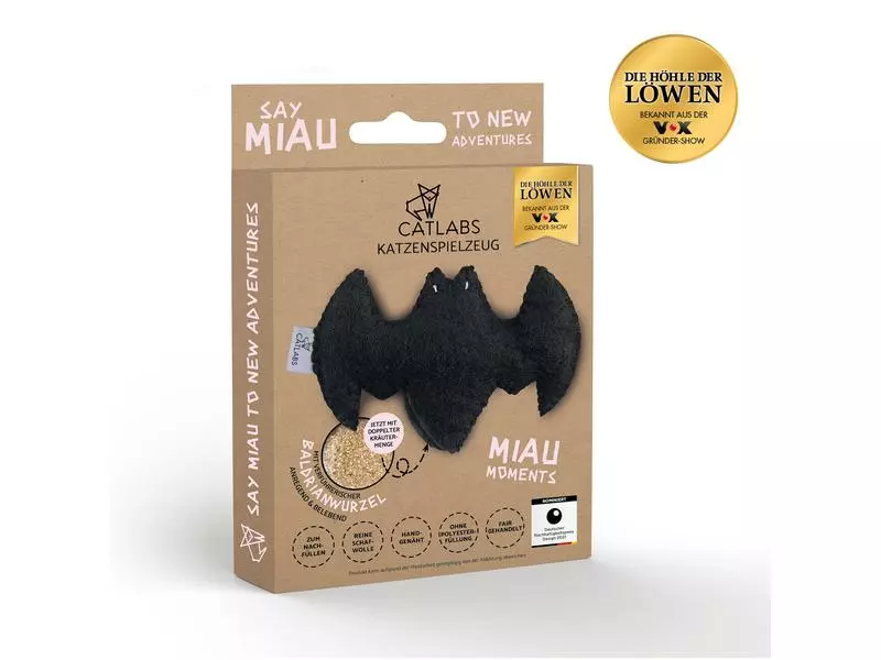 Catlabs Katzen-Spielzeug Flauschige Fledermaus mit Baldrianwurzel 4 Catlabs Katzen-Spielzeug Flauschige Fledermaus mit Baldrianwurzel – Bild 2