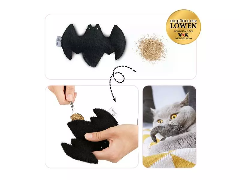 Catlabs Katzen-Spielzeug Flauschige Fledermaus mit Baldrianwurzel 7 Catlabs Katzen-Spielzeug Flauschige Fledermaus mit Baldrianwurzel – Bild 5