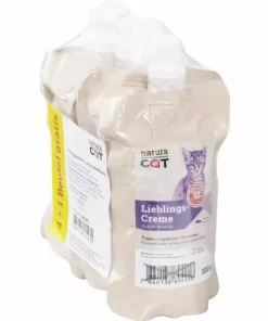 NaturaCat Katzen-Snack Lieblingscreme Lachs, Multipack, 5 x 100 g