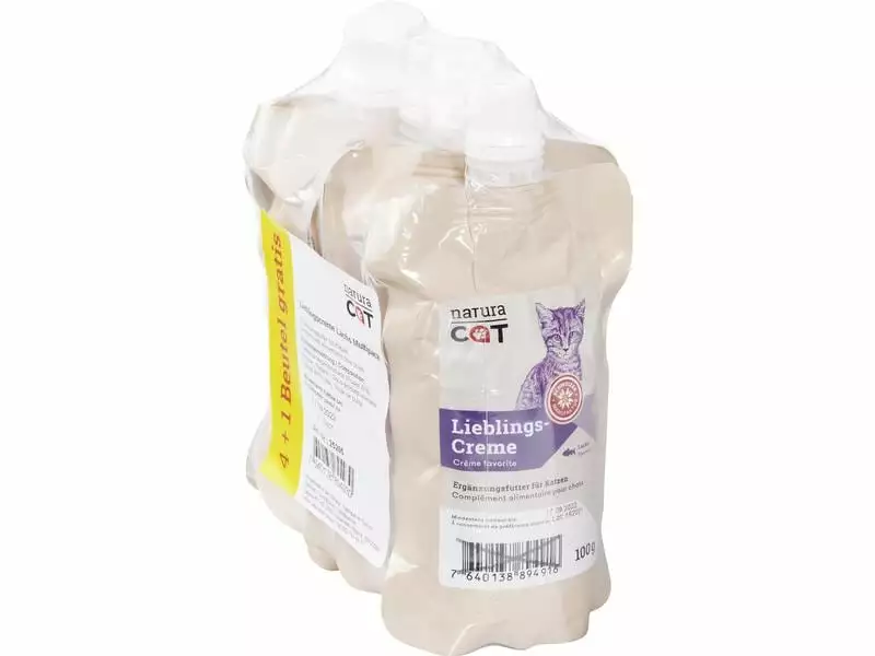 NaturaCat Katzen-Snack Lieblingscreme Lachs, Multipack, 5 x 100 g 3 NaturaCat Katzen-Snack Lieblingscreme Lachs, Multipack, 5 x 100 g