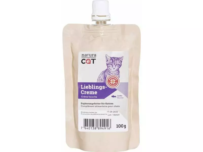 NaturaCat Katzen-Snack Lieblingscreme Lachs, Multipack, 5 x 100 g 4 NaturaCat Katzen-Snack Lieblingscreme Lachs, Multipack, 5 x 100 g – Bild 2