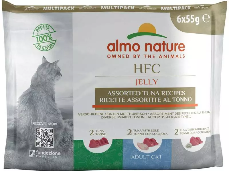 Almo Nature Nassfutter HFC Jelly 3 Sorten mit Thunfisch, 6 x 55 g 3 Almo Nature Nassfutter HFC Jelly 3 Sorten mit Thunfisch, 6 x 55 g