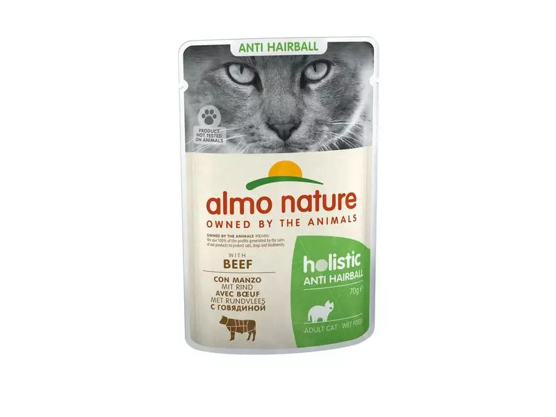 Almo Nature Nassfutter Holistic Anti Hairball mit Rind, 30 x 70 g 4 Almo Nature Nassfutter Holistic Anti Hairball mit Rind, 30 x 70 g – Bild 2