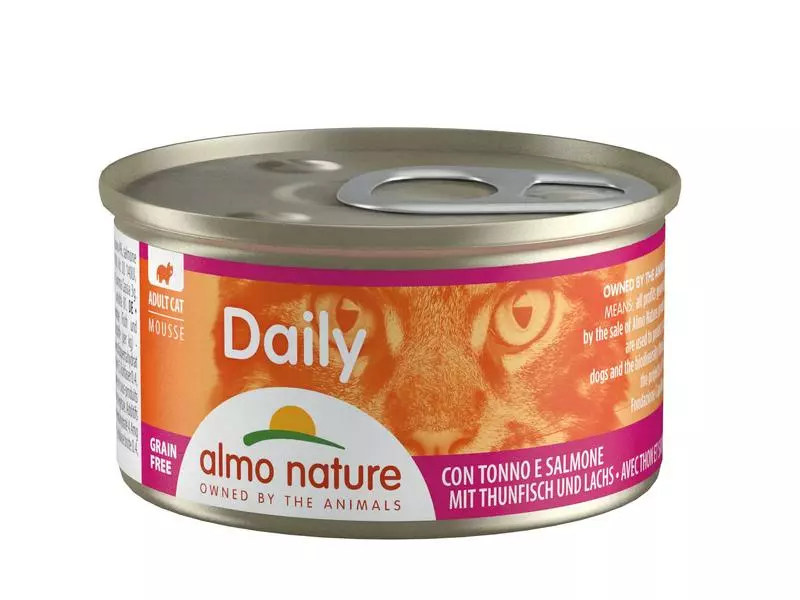 Almo Nature Nassfutter Daily Mousse mit Thunfisch und Lachs, 24 x 85 g 4 Almo Nature Nassfutter Daily Mousse mit Thunfisch und Lachs, 24 x 85 g – Bild 2