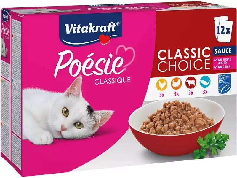 Vitakraft Nassfutter Poésie Classic Choice, Sauce Beutel, 12 x 85 g 3 Vitakraft Nassfutter Poésie Classic Choice, Sauce Beutel, 12 x 85 g