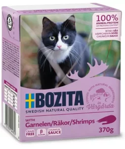 Bozita Nassfutter Häppchen in Sauce mit Garnelen, 370 g