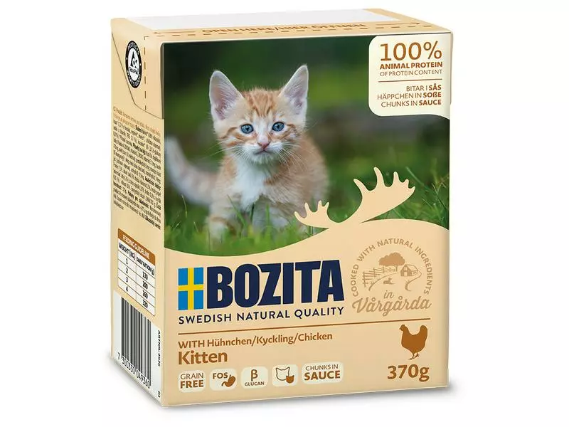 Bozita Nassfutter Häppchen in Sauce Kitten mit Hühnchen, 370 g 3 Bozita Nassfutter Häppchen in Sauce Kitten mit Hühnchen, 370 g
