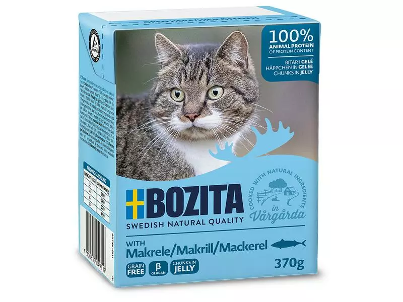 Bozita Nassfutter Häppchen in Gelée mit Makrele, 16 x 370 g 4 Bozita Nassfutter Häppchen in Gelée mit Makrele, 16 x 370 g – Bild 2