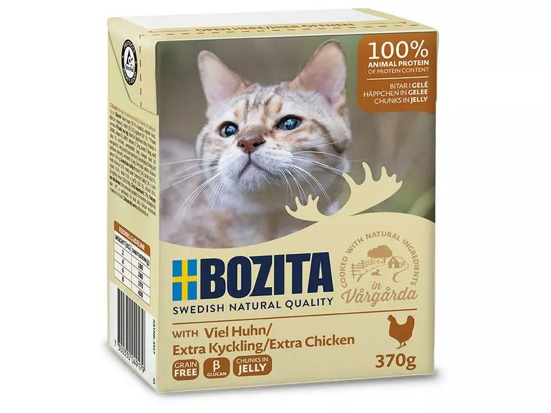 Bozita Nassfutter Häppchen in Gelée mit viel Huhn, 370 g 3 Bozita Nassfutter Häppchen in Gelée mit viel Huhn, 370 g