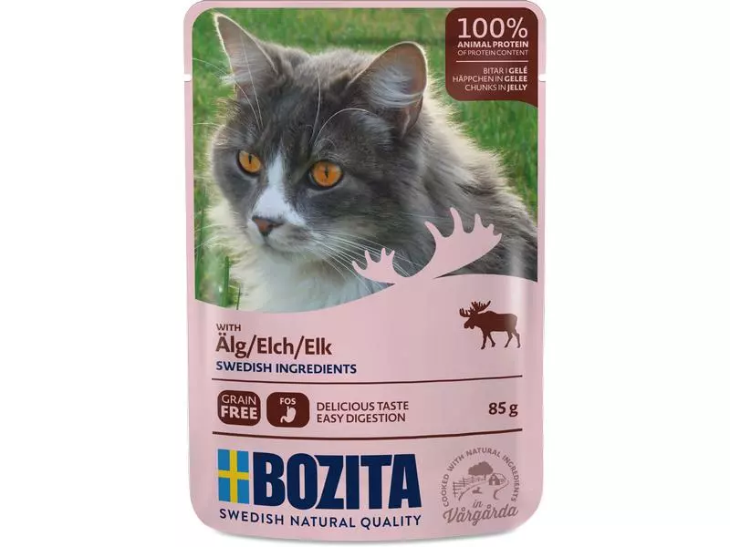 Bozita Nassfutter Pouch Häppchen in Gelée Elch, 12 x 85 g 4 Bozita Nassfutter Pouch Häppchen in Gelée Elch, 12 x 85 g – Bild 2