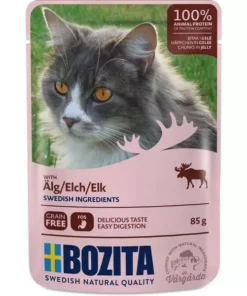 Bozita Nassfutter Pouch Häppchen in Gelée Elch, 85 g