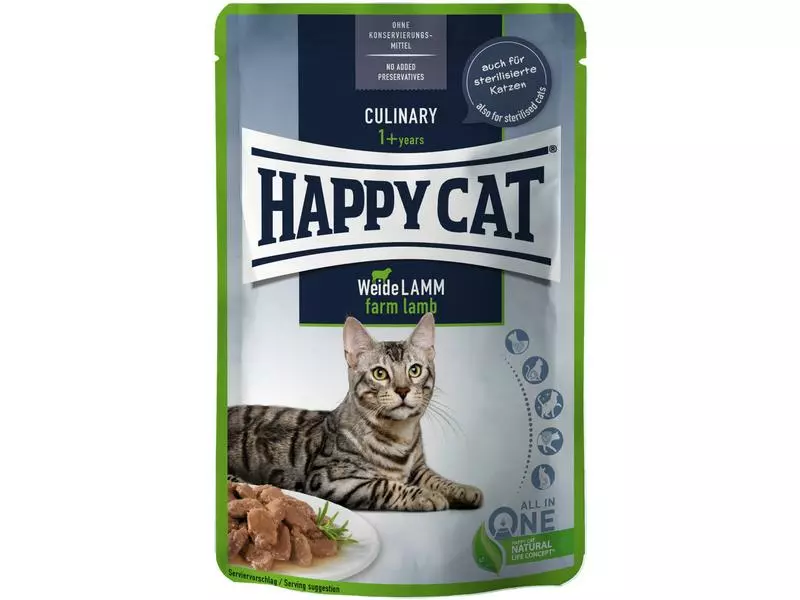 Happy Cat Nassfutter Meat in Sauce Culinary Weide-Lamm, 24 x 85 g 4 Happy Cat Nassfutter Meat in Sauce Culinary Weide-Lamm, 24 x 85 g – Bild 2