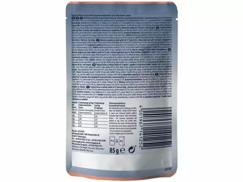 Happy Cat Nassfutter Meat in Sauce Culinary Atlantik-Lachs, 24 x 85 g 5 Happy Cat Nassfutter Meat in Sauce Culinary Atlantik-Lachs, 24 x 85 g – Bild 3