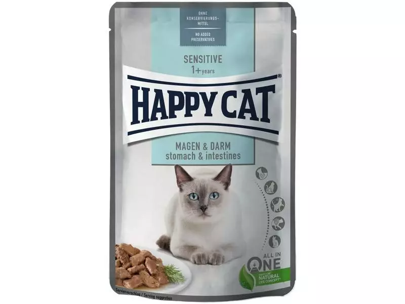 Happy Cat Nassfutter Meat in Sauce Sensitive Magen & Darm, 24 x 85 g 4 Happy Cat Nassfutter Meat in Sauce Sensitive Magen & Darm, 24 x 85 g – Bild 2