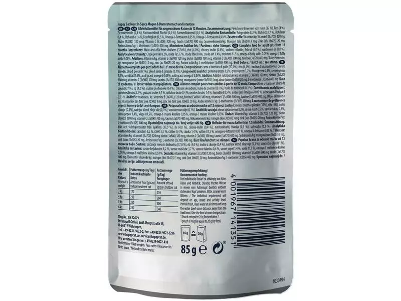 Happy Cat Nassfutter Meat in Sauce Sensitive Magen & Darm, 24 x 85 g 5 Happy Cat Nassfutter Meat in Sauce Sensitive Magen & Darm, 24 x 85 g – Bild 3