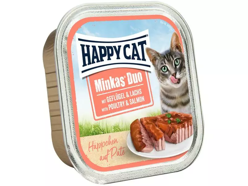 Happy Cat Nassfutter Minkas Duo Häppchen Geflügel & Lachs, 12 x 100 g 4 Happy Cat Nassfutter Minkas Duo Häppchen Geflügel & Lachs, 12 x 100 g – Bild 2