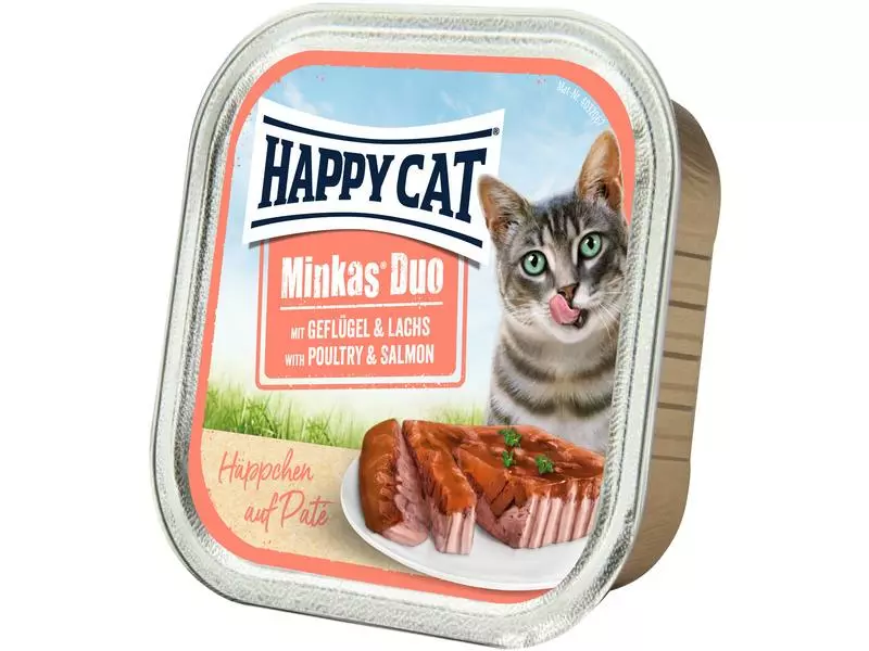 Happy Cat Nassfutter Minkas Duo Häppchen Geflügel & Lachs, 12 x 100 g 5 Happy Cat Nassfutter Minkas Duo Häppchen Geflügel & Lachs, 12 x 100 g – Bild 3