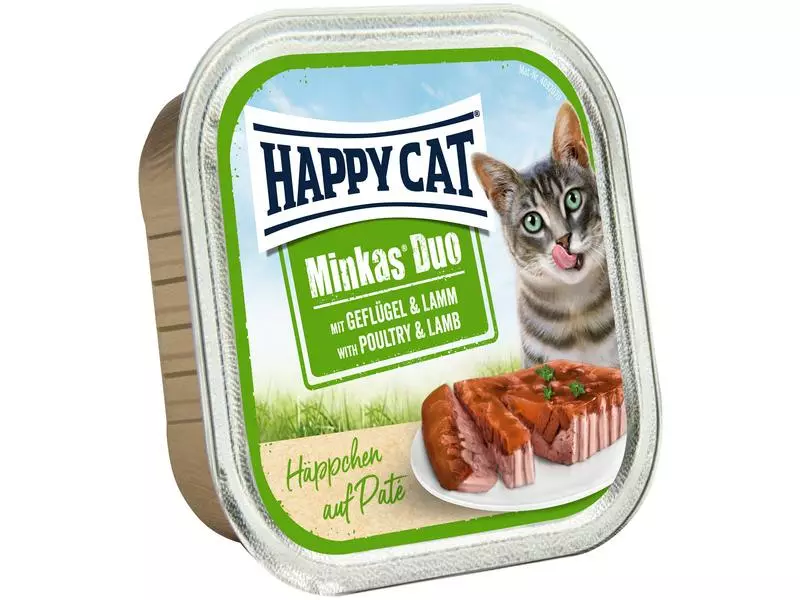 Happy Cat Nassfutter Minkas Duo Häppchen Geflügel & Lamm, 12 x 100 g 4 Happy Cat Nassfutter Minkas Duo Häppchen Geflügel & Lamm, 12 x 100 g – Bild 2