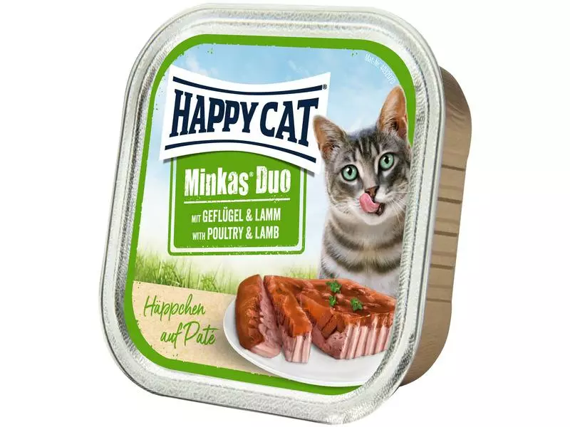 Happy Cat Nassfutter Minkas Duo Häppchen Geflügel & Lamm, 12 x 100 g 5 Happy Cat Nassfutter Minkas Duo Häppchen Geflügel & Lamm, 12 x 100 g – Bild 3