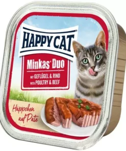 Happy Cat Nassfutter Minkas Duo Häppchen Geflügel & Rind, 12 x 100 g -Katzenwelt Verkaufsgeschäft 213984413 xxl