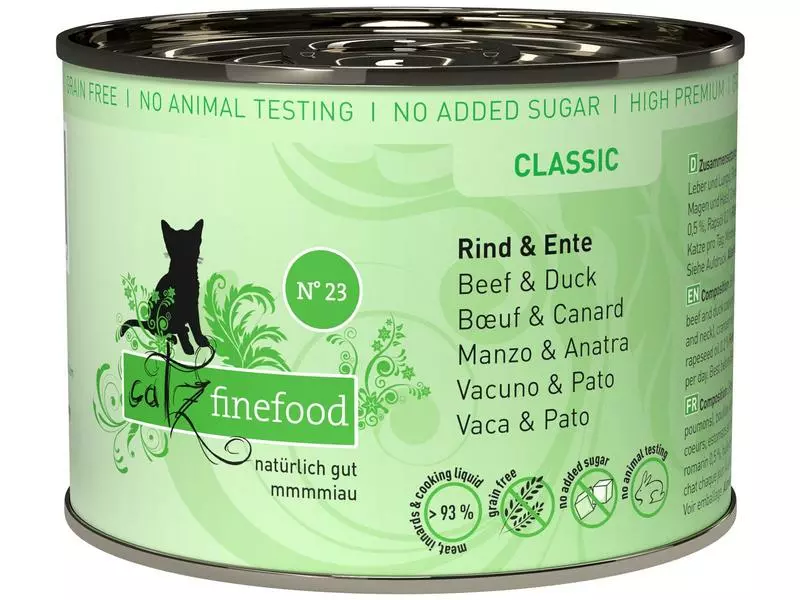 Catz finefood Nassfutter No.23 Rind & Ente, 200 g 3 Catz finefood Nassfutter No.23 Rind & Ente, 200 g