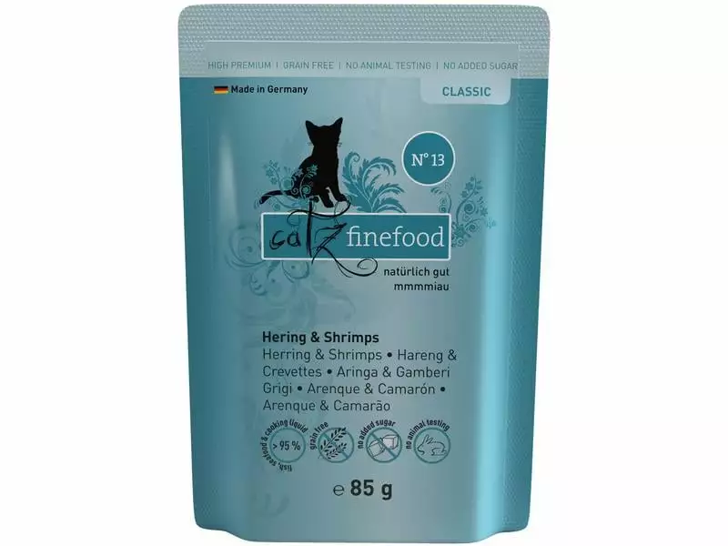 Catz finefood Nassfutter No.13 Hering & Schrimps, 16 x 85 g 4 Catz finefood Nassfutter No.13 Hering & Schrimps, 16 x 85 g – Bild 2