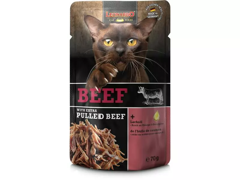 Leonardo Cat Food Nassfutter Rind & Pulled Beef, 70 g 3 Leonardo Cat Food Nassfutter Rind & Pulled Beef, 70 g