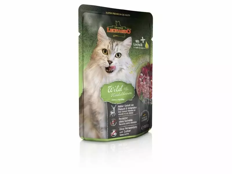 Leonardo Cat Food Nassfutter Wild & Heidelbeeren, 85 g 3 Leonardo Cat Food Nassfutter Wild & Heidelbeeren, 85 g