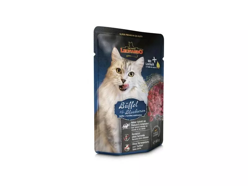 Leonardo Cat Food Nassfutter Büffel & Blaubeeren, 16 x 85 g 4 Leonardo Cat Food Nassfutter Büffel & Blaubeeren, 16 x 85 g – Bild 2