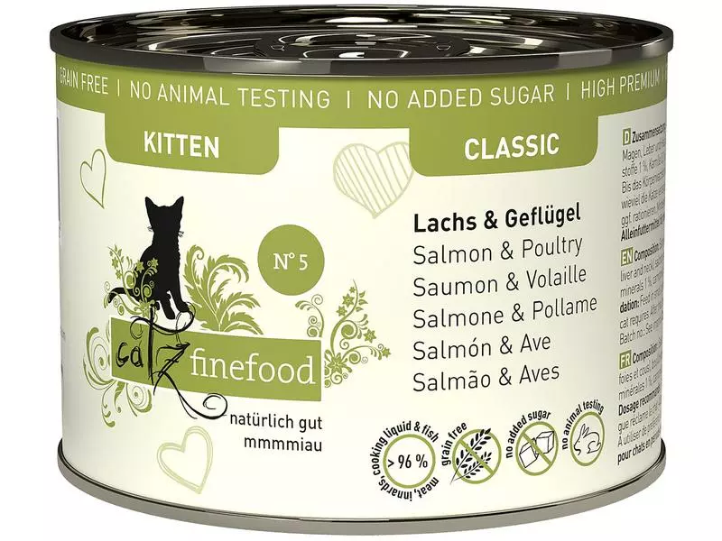 Catz finefood Nassfutter Kitten No.05 Lachs & Geflügel, 200 g 3 Catz finefood Nassfutter Kitten No.05 Lachs & Geflügel, 200 g