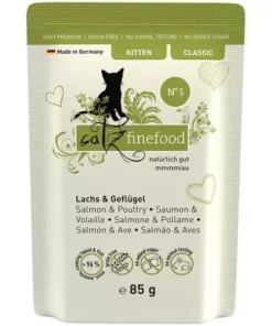 Catz finefood Nassfutter Kitten No.05 Lachs & Geflügel, 16 x 85 g