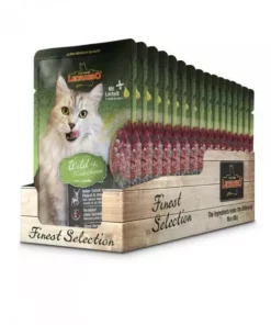 Leonardo Cat Food Nassfutter Wild & Heidelbeeren, 16 x 85 g
