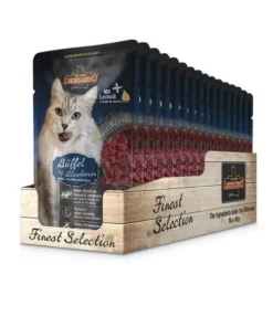 Leonardo Cat Food Nassfutter Büffel & Blaubeeren, 16 x 85 g
