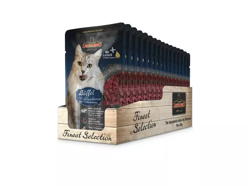Leonardo Cat Food Nassfutter Büffel & Blaubeeren, 16 x 85 g 3 Leonardo Cat Food Nassfutter Büffel & Blaubeeren, 16 x 85 g