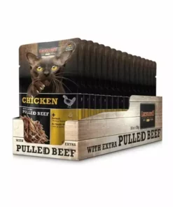 Leonardo Cat Food Nassfutter Huhn & Pulled Beef, 16 x 70 g