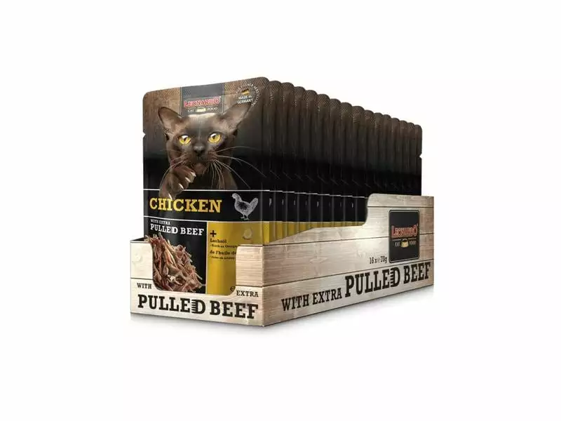 Leonardo Cat Food Nassfutter Huhn & Pulled Beef, 16 x 70 g 3 Leonardo Cat Food Nassfutter Huhn & Pulled Beef, 16 x 70 g