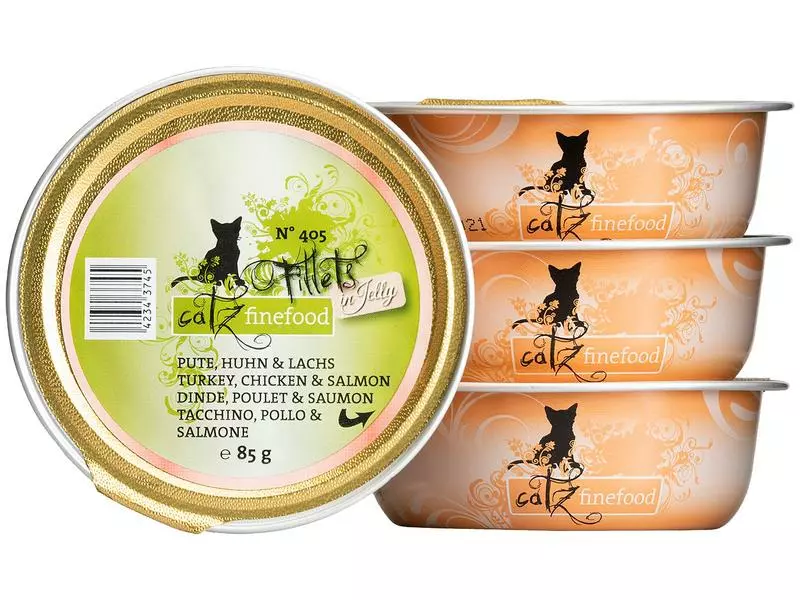 Catz finefood Nassfutter Fillets No.405 Pute, Huhn & Lachs, 85 g 4 Catz finefood Nassfutter Fillets No.405 Pute, Huhn & Lachs, 85 g – Bild 2