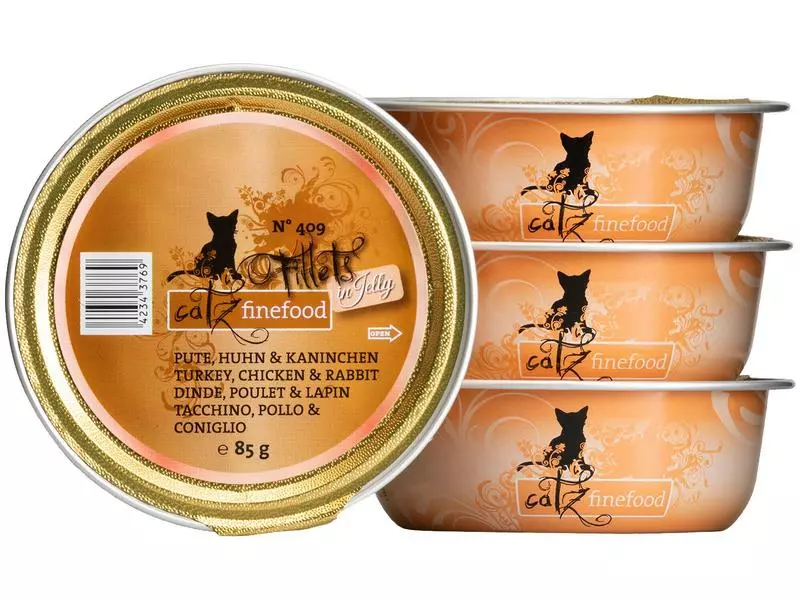 Catz finefood Nassfutter Fillets No.409 Pute, Huhn & Kaninchen, 12 x 85 g 4 Catz finefood Nassfutter Fillets No.409 Pute, Huhn & Kaninchen, 12 x 85 g – Bild 2