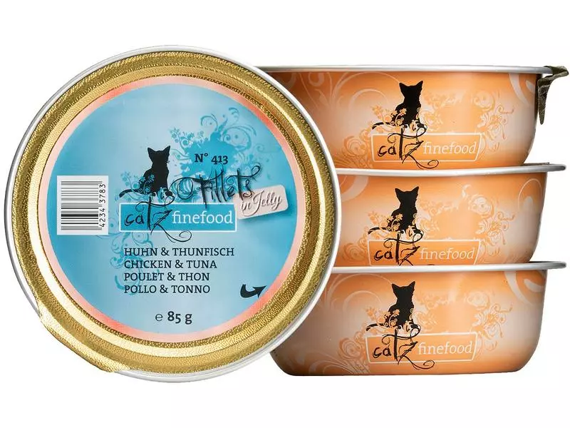Catz finefood Nassfutter Fillets No.413 Huhn & Thunfisch, 12 x 85 g 4 Catz finefood Nassfutter Fillets No.413 Huhn & Thunfisch, 12 x 85 g – Bild 2