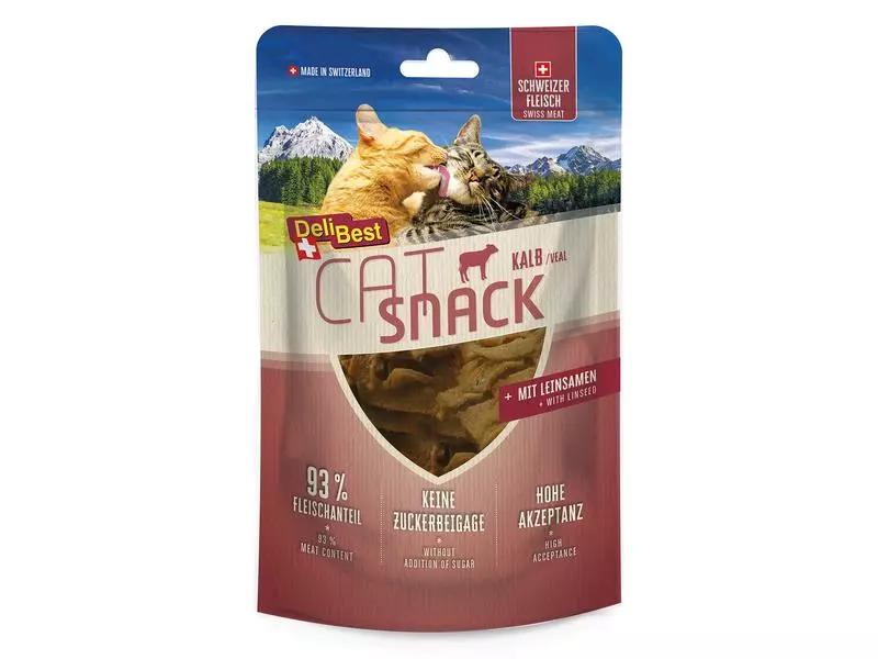DeliBest Katzen-Snack Cat Kalb, schmale Streifen 3 DeliBest Katzen-Snack Cat Kalb, schmale Streifen