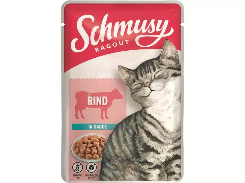Schmusy Nassfutter Ragout Rind Sauce, 22 x 100 g 4 Schmusy Nassfutter Ragout Rind Sauce, 22 x 100 g – Bild 2